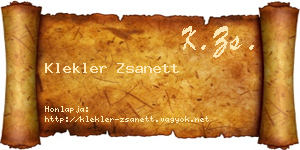 Klekler Zsanett névjegykártya